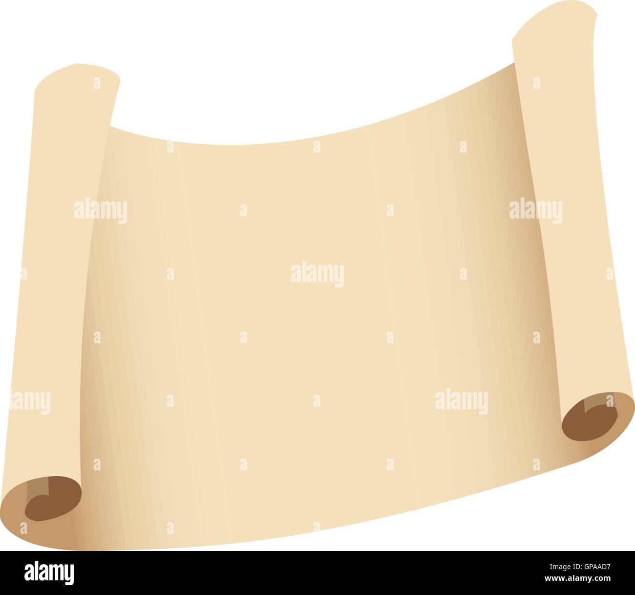 Illustration of Old Paper Banner isolated on a white background Stock