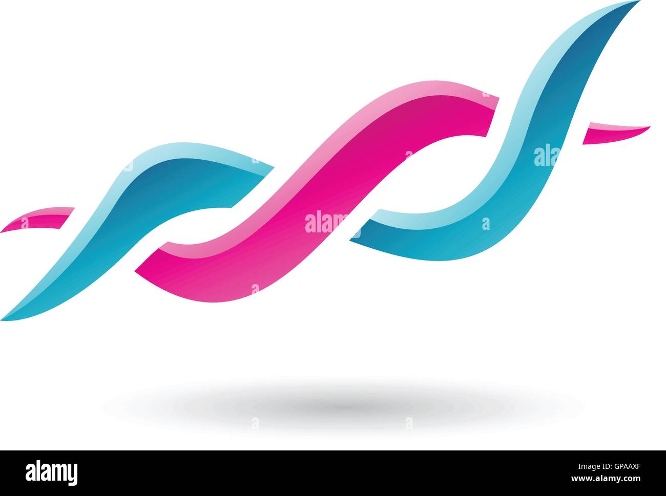 Magenta and Blue Abstract Icon Illustration isolated on a white ...
