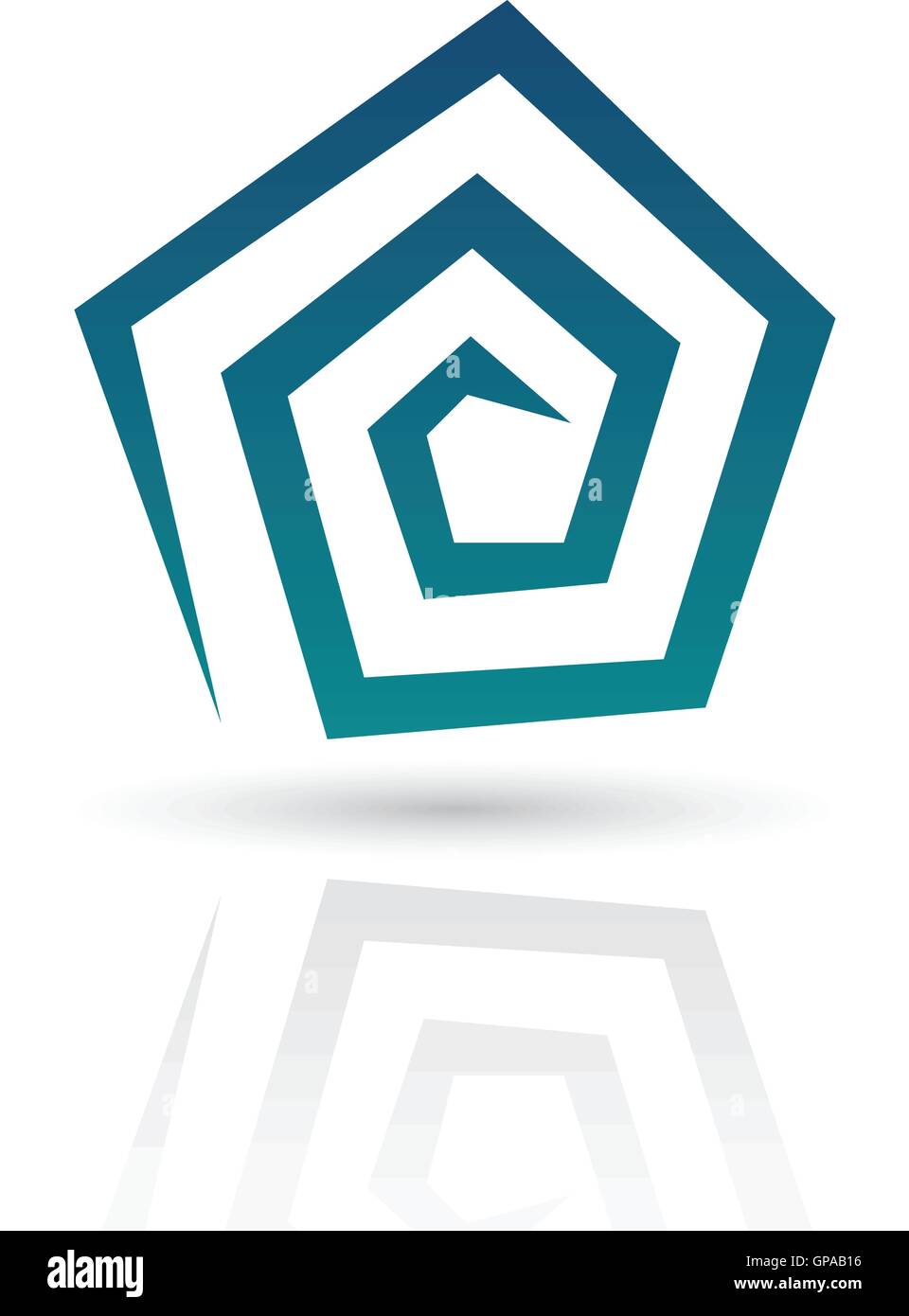 Blue Abstract Icon Illustration isolated on a white background Stock ...