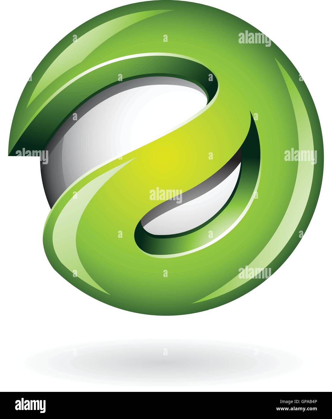 Round Glossy Letter A 3d Green Logo Shape Vector Illustration Stock ...