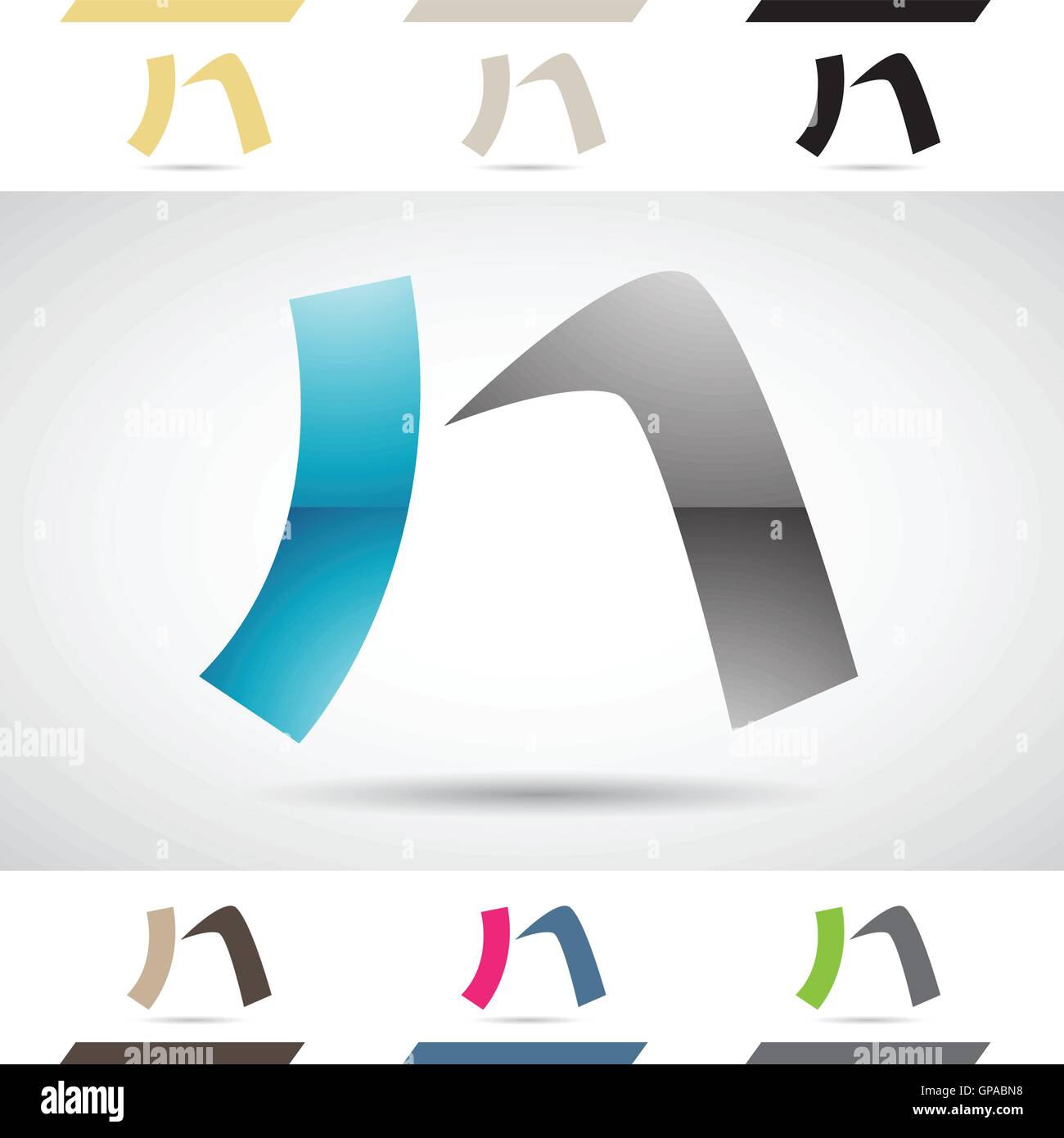 Design Concept of Colorful Stock Logos Icons and Shapes of Letter N ...