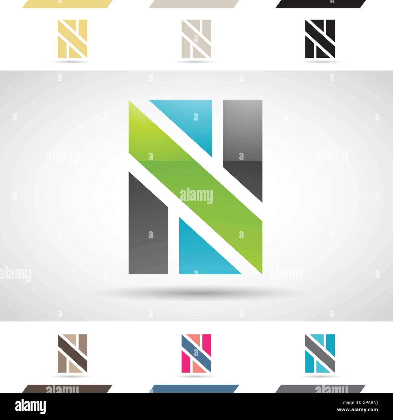 Design Concept of Colorful Stock Logos Icons and Shapes of Letter N ...
