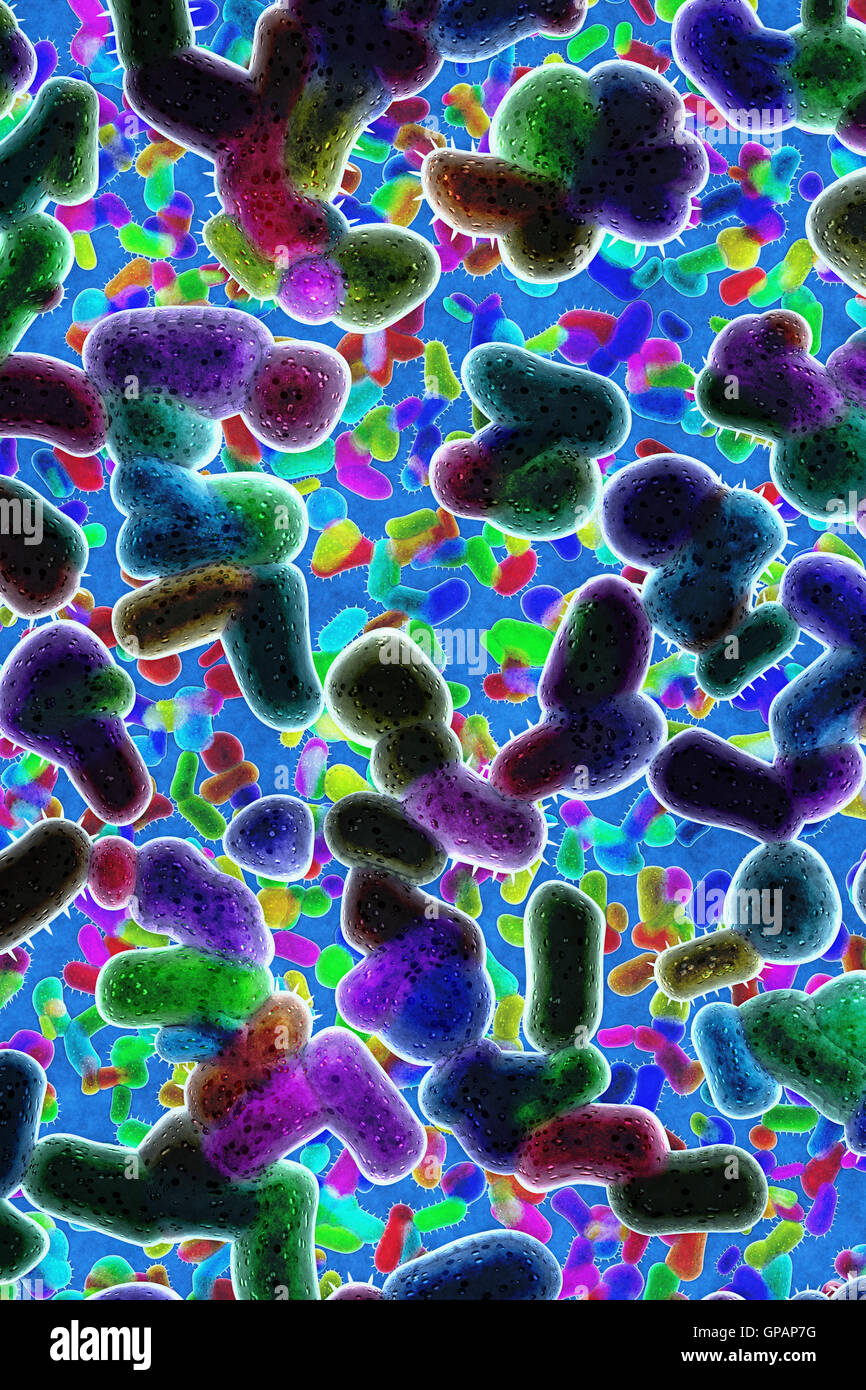 Colony of dangerous bacteria Stock Photo
