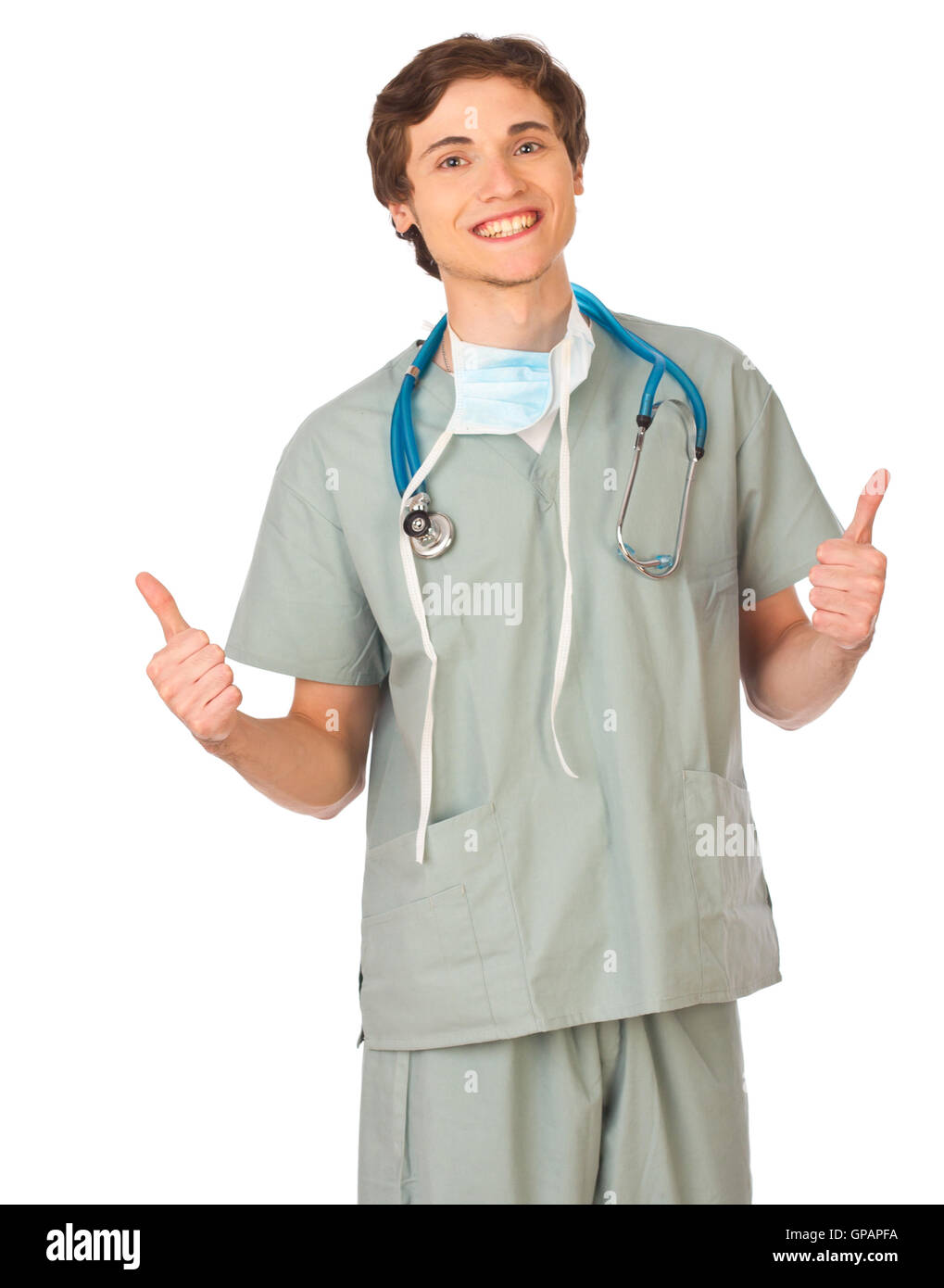 Thumbs up young male doctor hi-res stock photography and images - Alamy