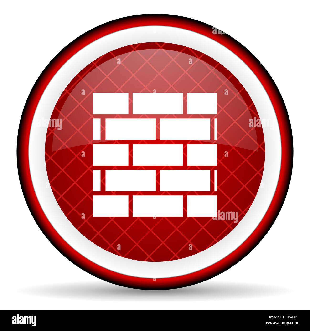 play red glossy icon on white background Stock Photo - Alamy
