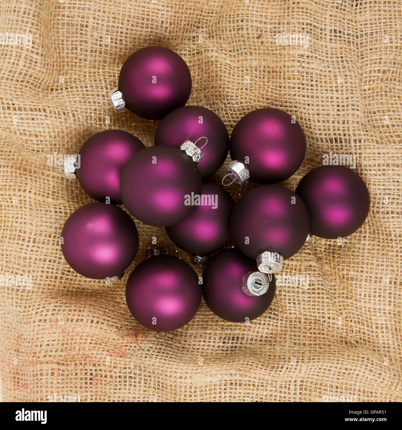 Purple Christmas balls isolated Stock Photo Alamy