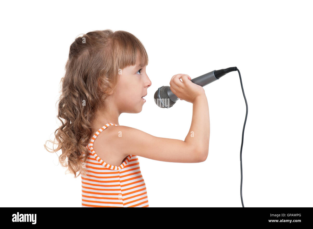 Child with microphone Stock Photo