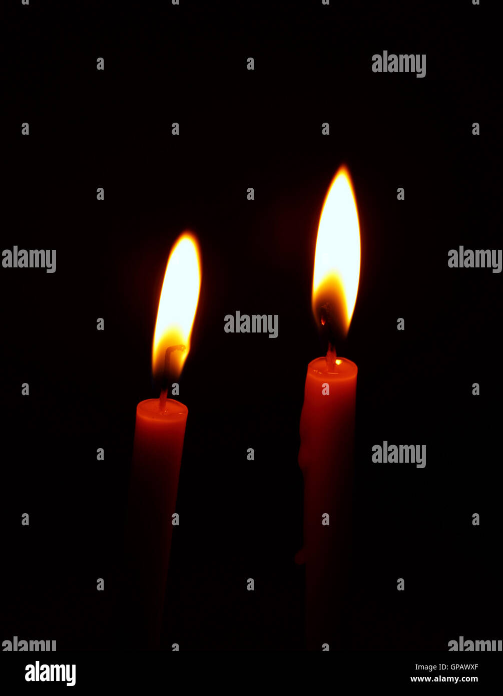 burning candle on black background Stock Photo Alamy