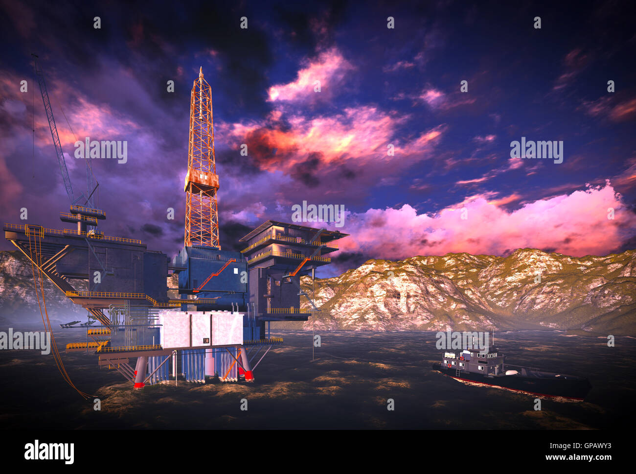 Oil rig platform Stock Photo Alamy