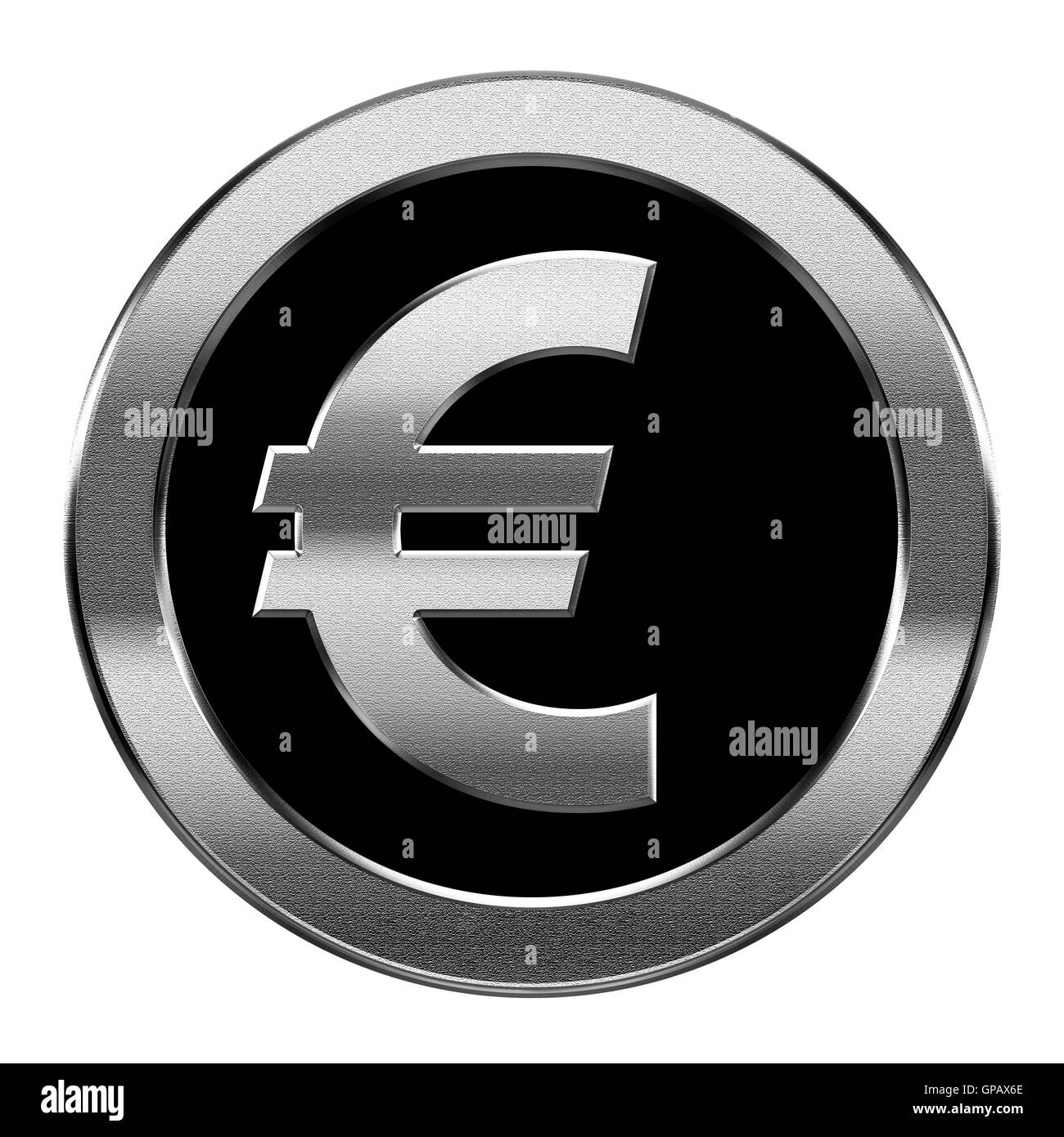 Euro icon silver, isolated on white background Stock Photo - Alamy