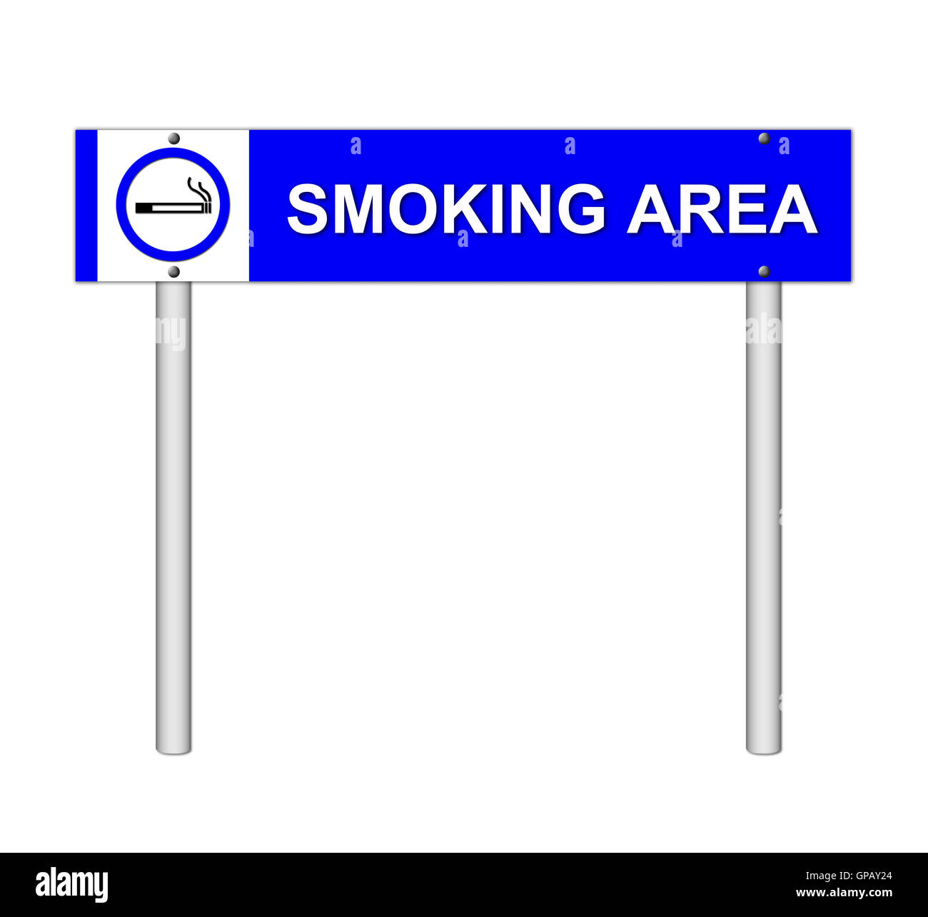 smoking area sign on white Stock Photo Alamy