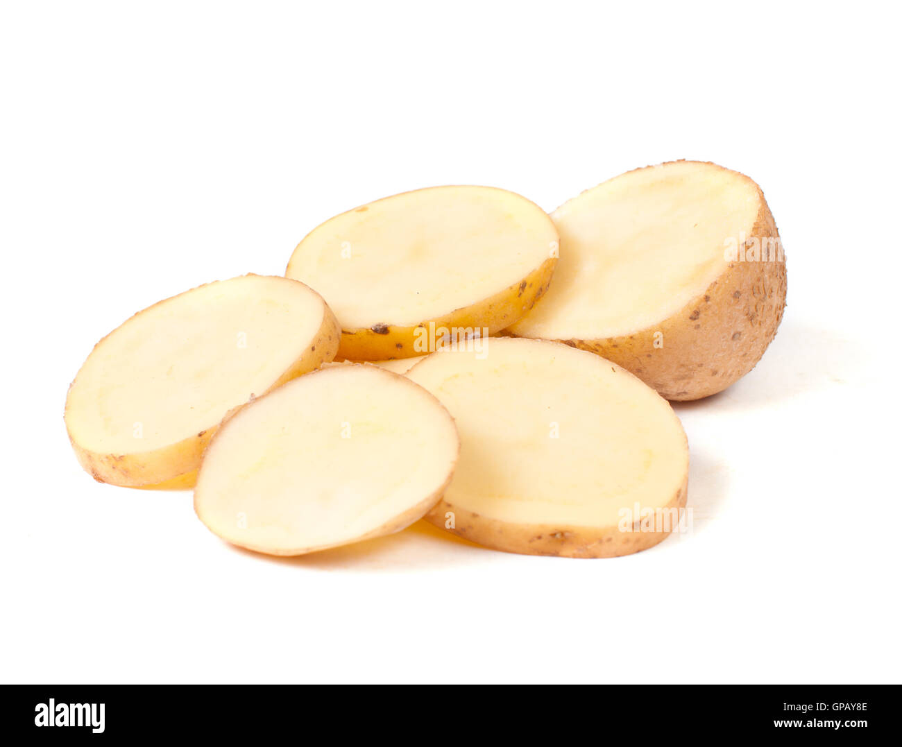 Sliced yellow potatoes Stock Photo Alamy