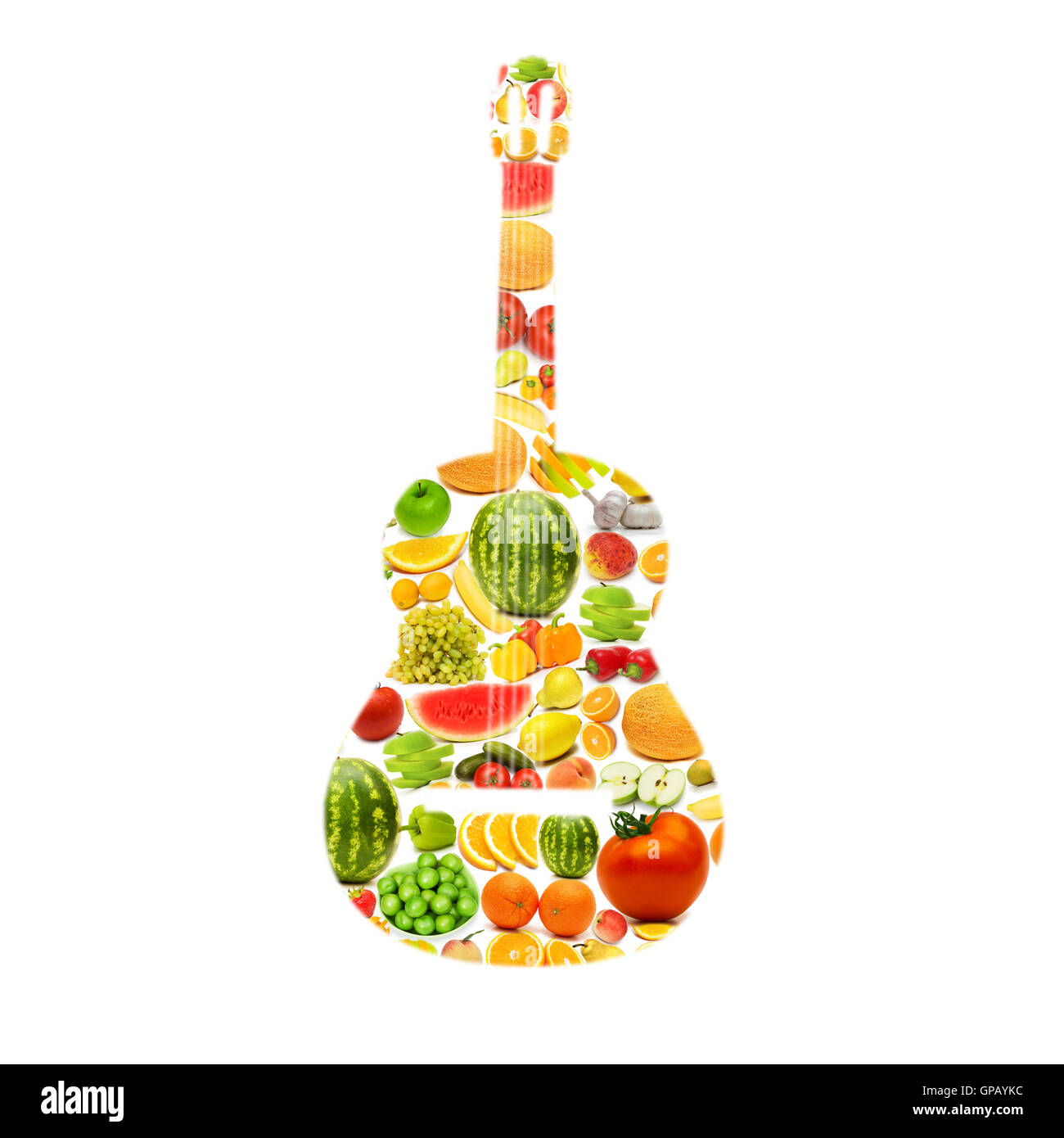 Silhoette made from various fruits and vegetables Stock Photo - Alamy