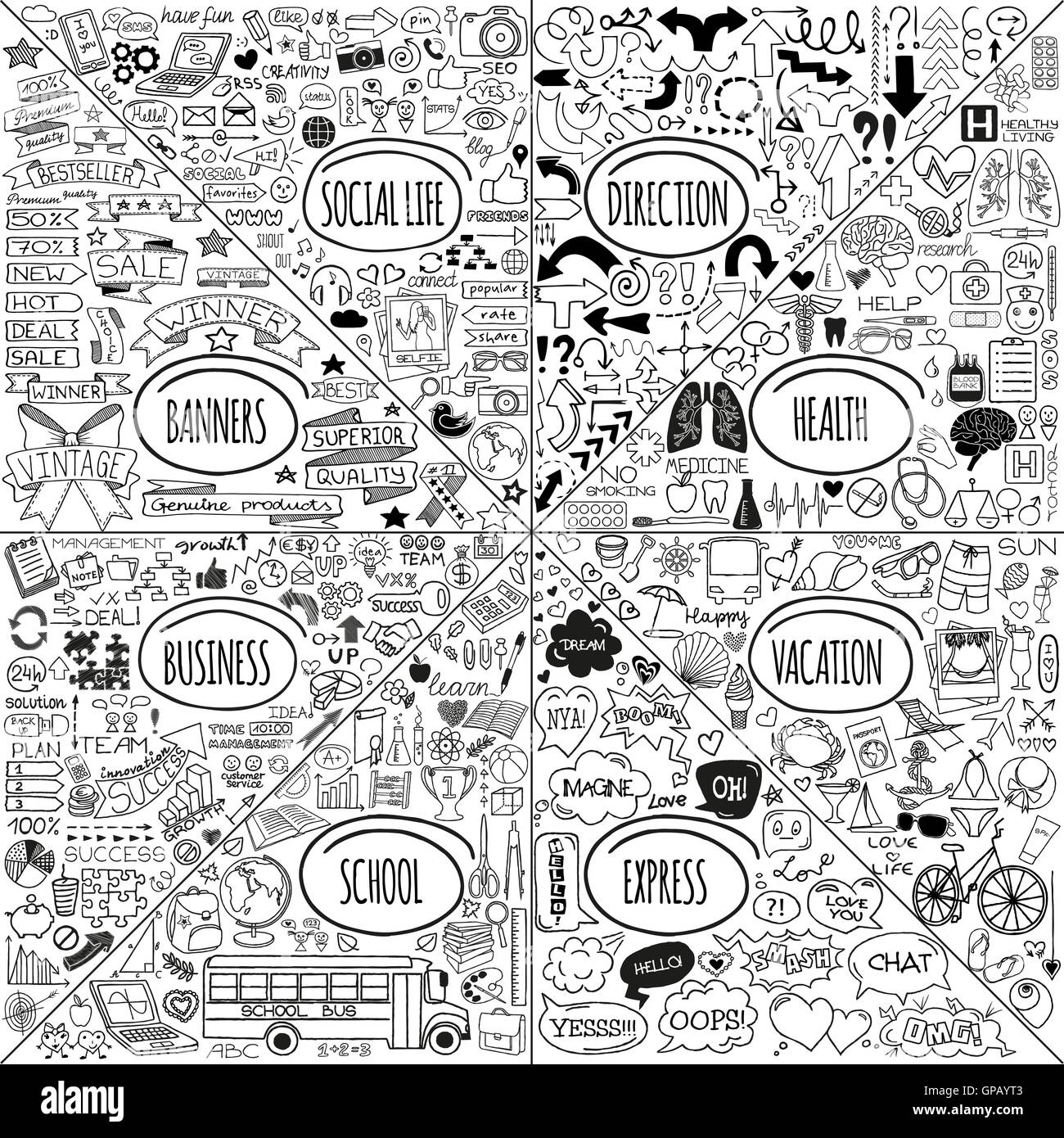 Mega doodle icons set Stock Vector Image & Art Alamy