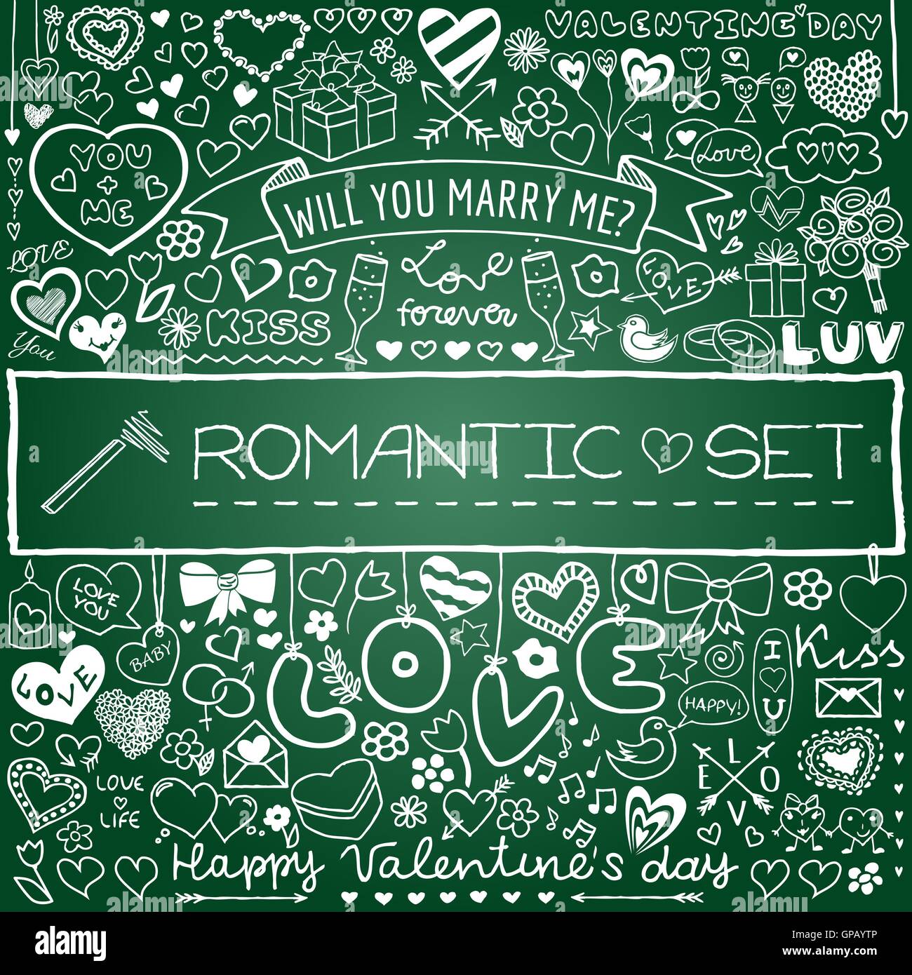 Doodle romantic set Stock Vector Image & Art - Alamy