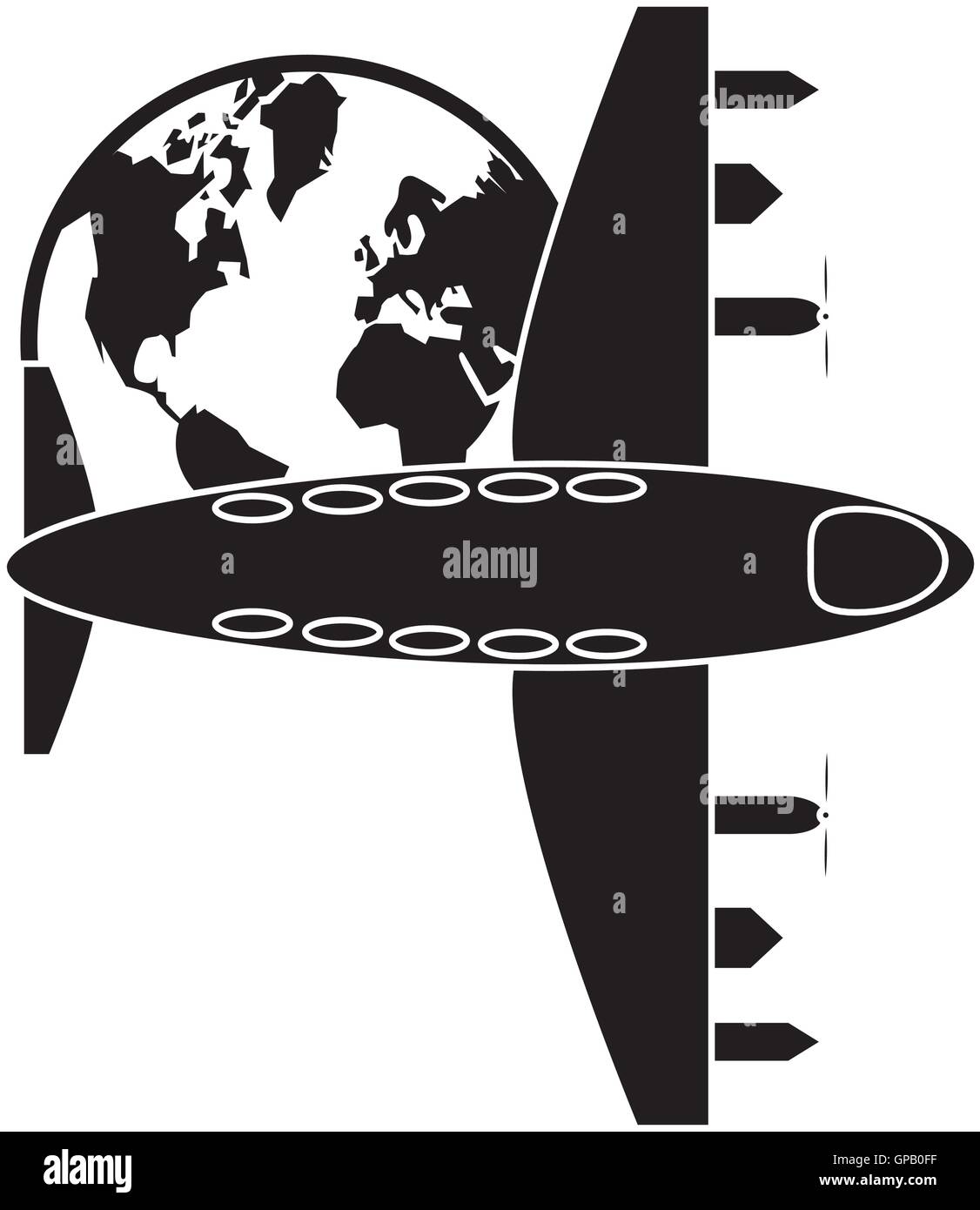 airplane and earth globe icon Stock Vector Image & Art - Alamy