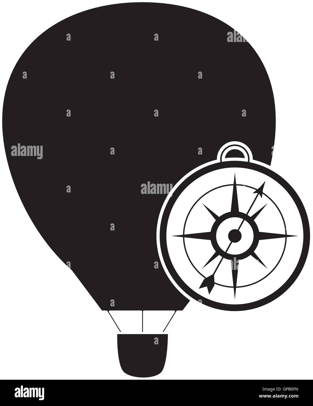 hot air balloon and compass icon Stock Vector Image & Art Alamy