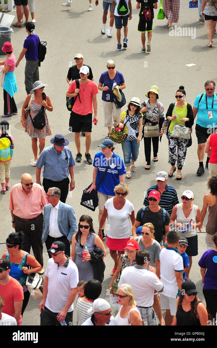 Crowds entering the 2016 Roger Cup Tennis tournament in Toronto. Stock Photo