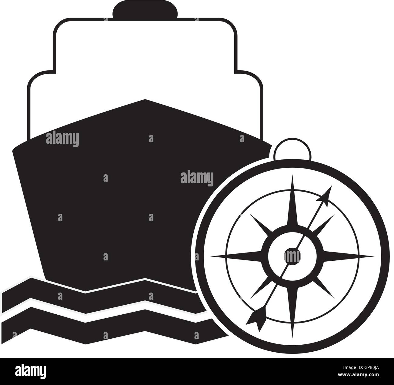 cruise ship and compass icon Stock Vector Image & Art - Alamy