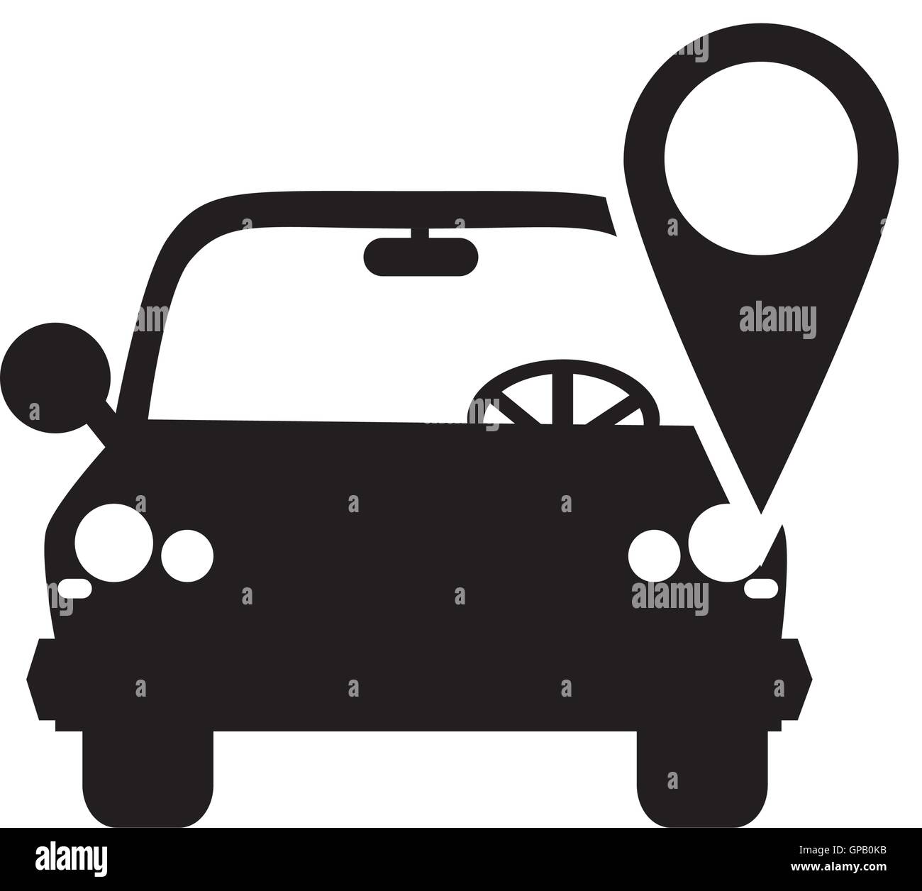 car and gps map pointer icon Stock Vector Image & Art - Alamy