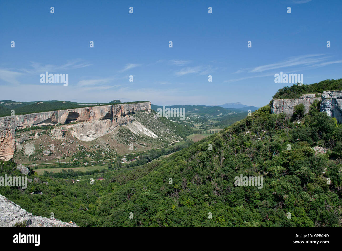 View of the mountain plateau, canyon Kacha Ukraine Crimea Stock Photo