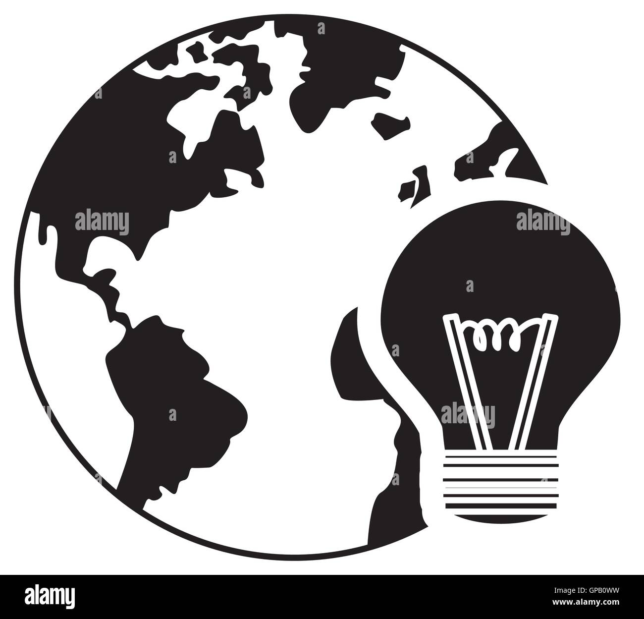 earth globe lightbulb icon Stock Vector Image & Art - Alamy