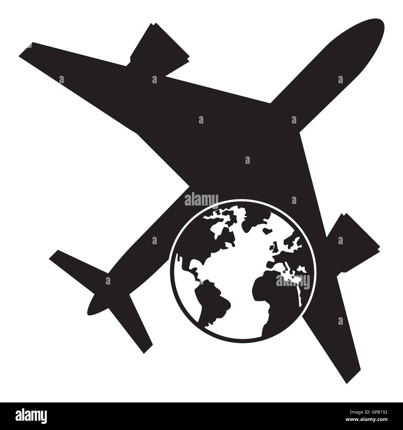 airplane and earth globe icon Stock Vector Image & Art - Alamy