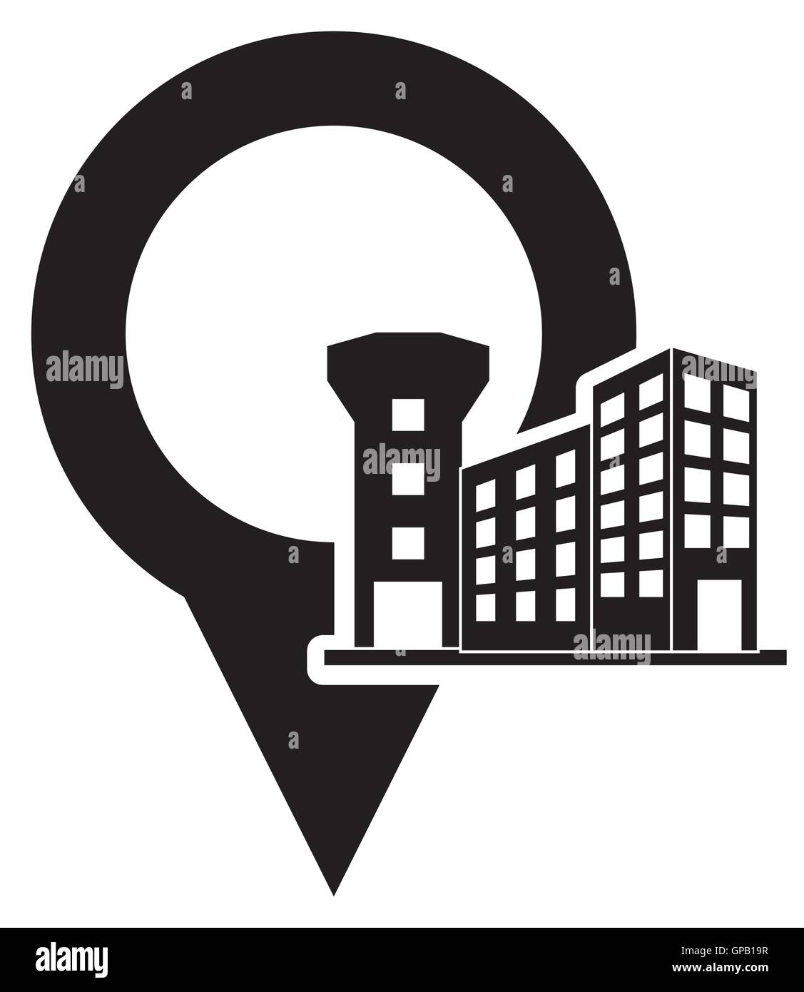 gps map pointer and airport icon Stock Vector Image & Art - Alamy