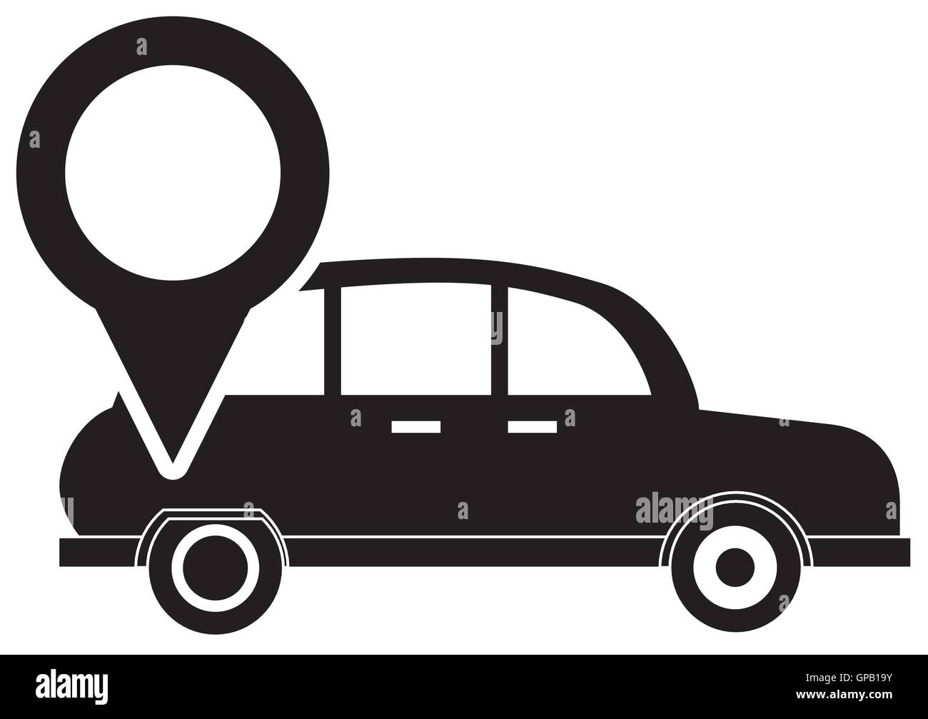 car and gps map pointer icon Stock Vector Image & Art - Alamy