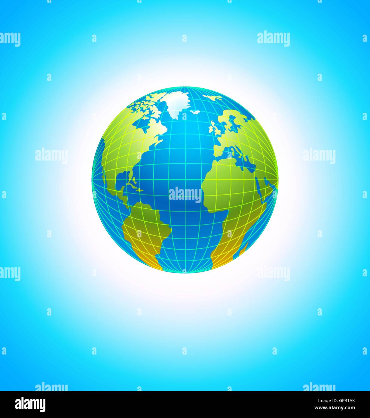 Globe icon on blue background Stock Vector Image & Art - Alamy