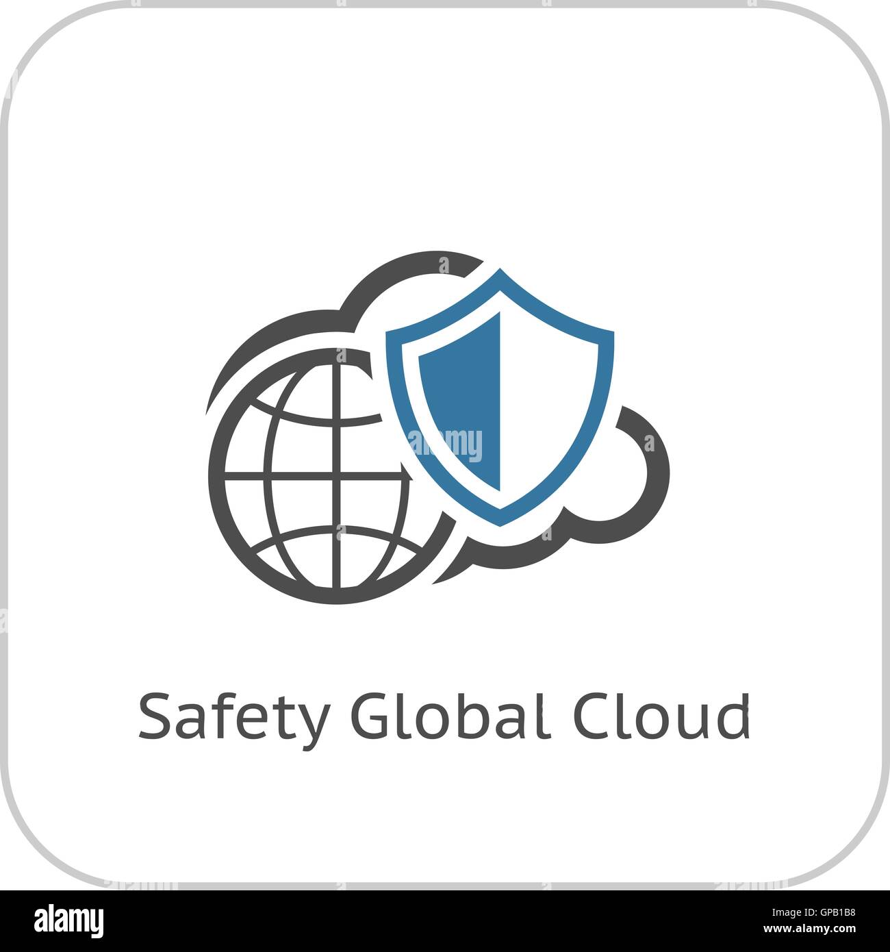 Safety Global Cloud Icon. Flat Design Stock Vector Image & Art - Alamy