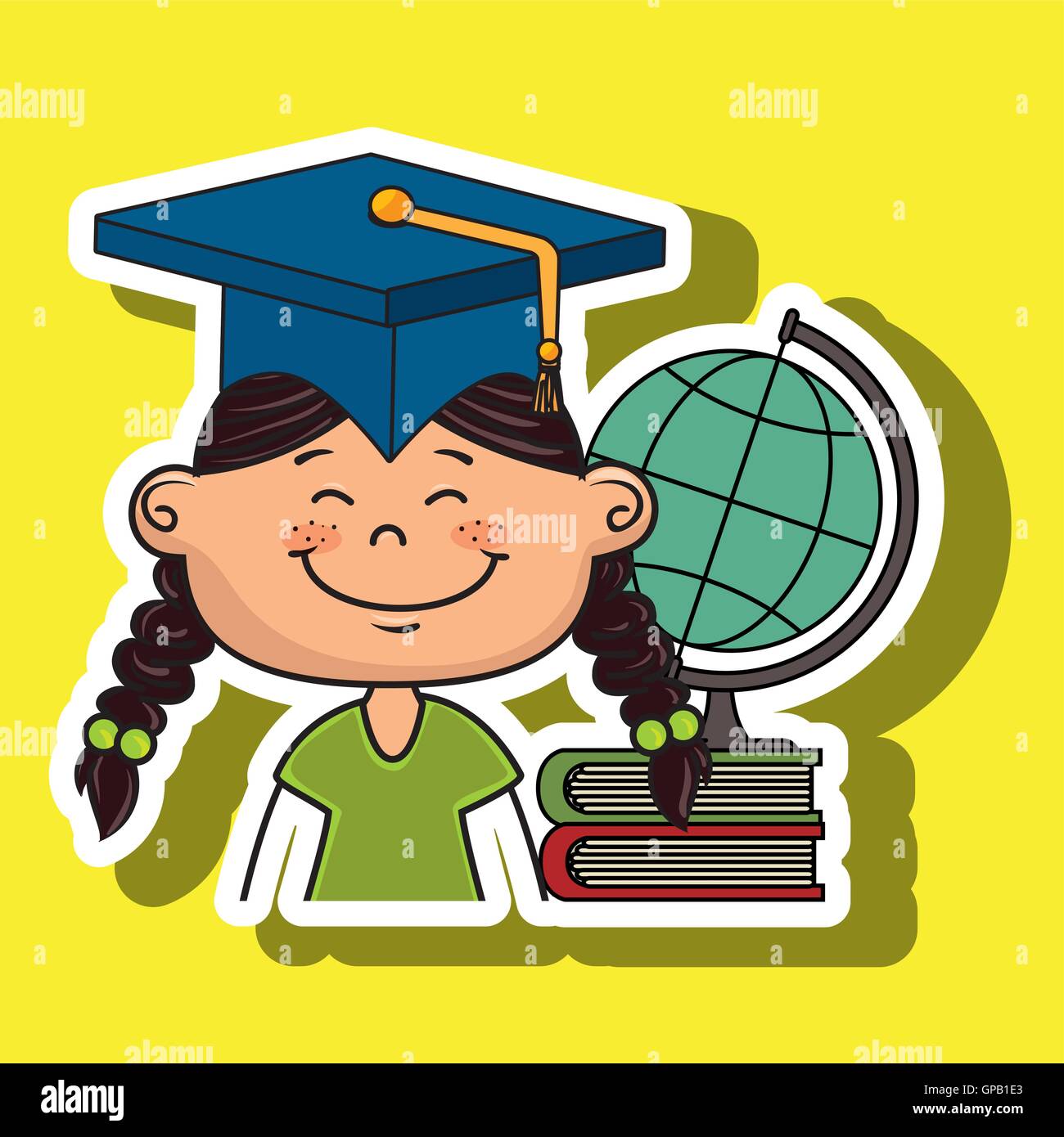 girl student world map book Stock Vector Image & Art - Alamy