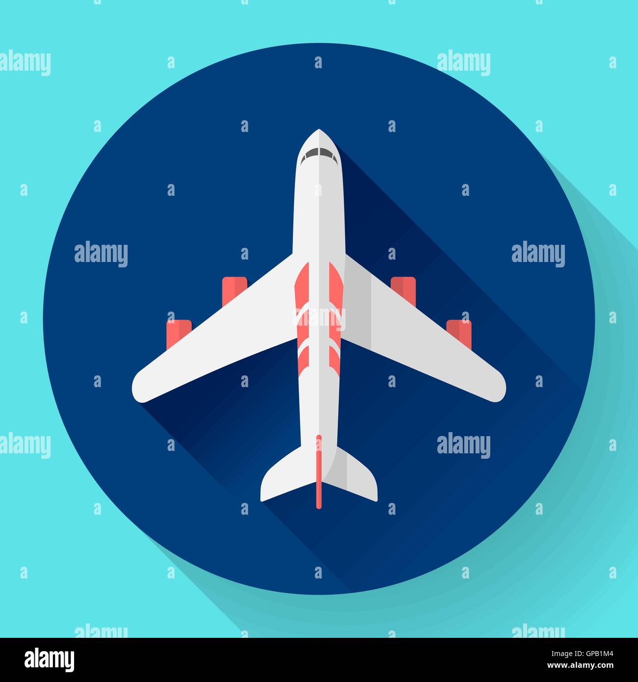 Airplane - vector icon illustration. Flat design style. Stock Vector