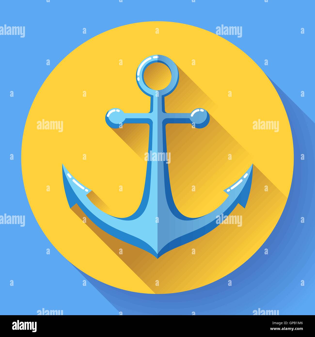 Anchor text icon, vector illustration. Flat design style. Stock Vector