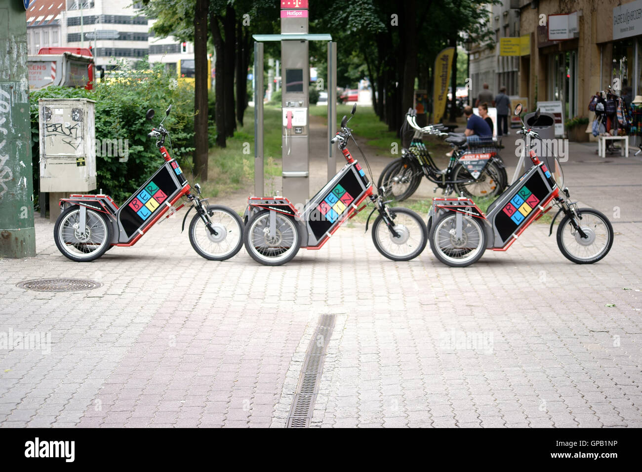 Bicycle rental Berlin Stock Photo Alamy