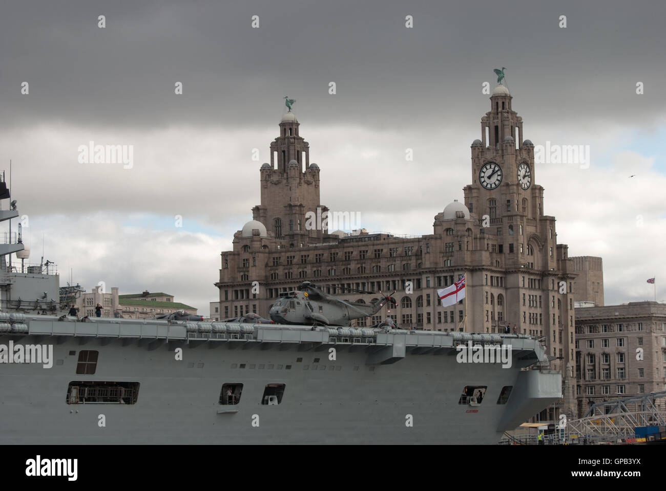 British Royal Navy Aircraft carrier HMS "Illustrious" visiting