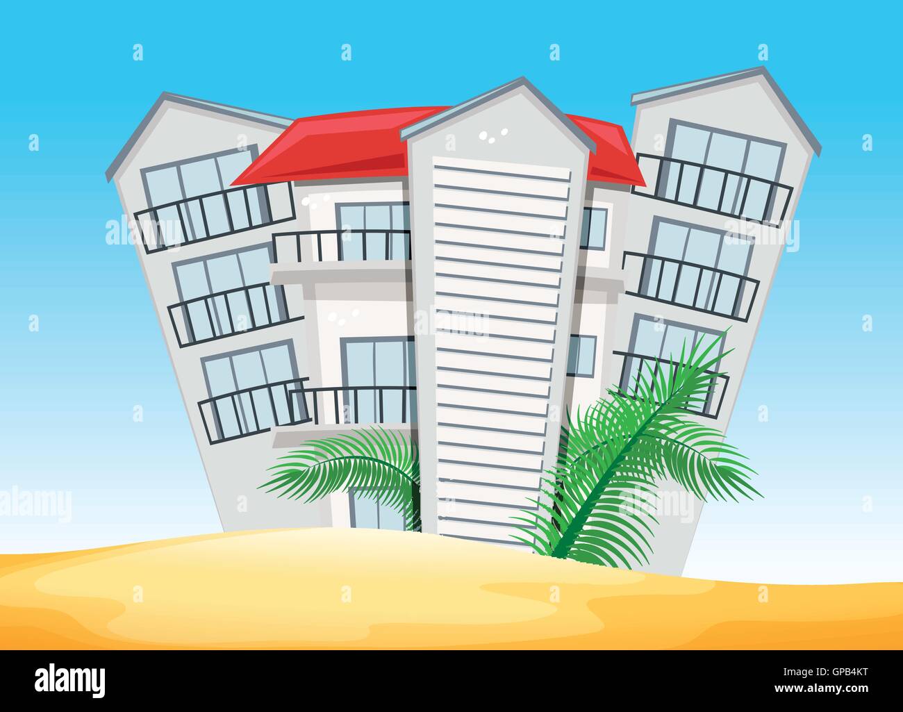 Buildings on the beach illustration Stock Vector Image & Art - Alamy