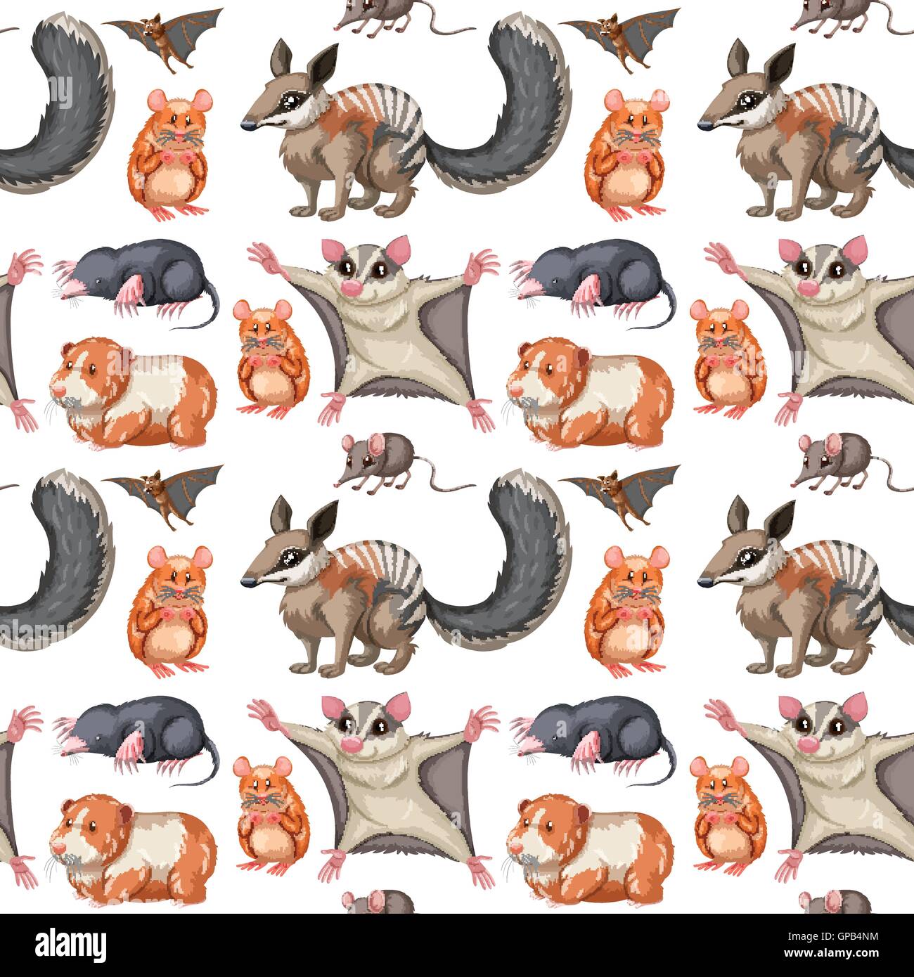 Seamless background with wild animals illustration Stock Vector Image ...