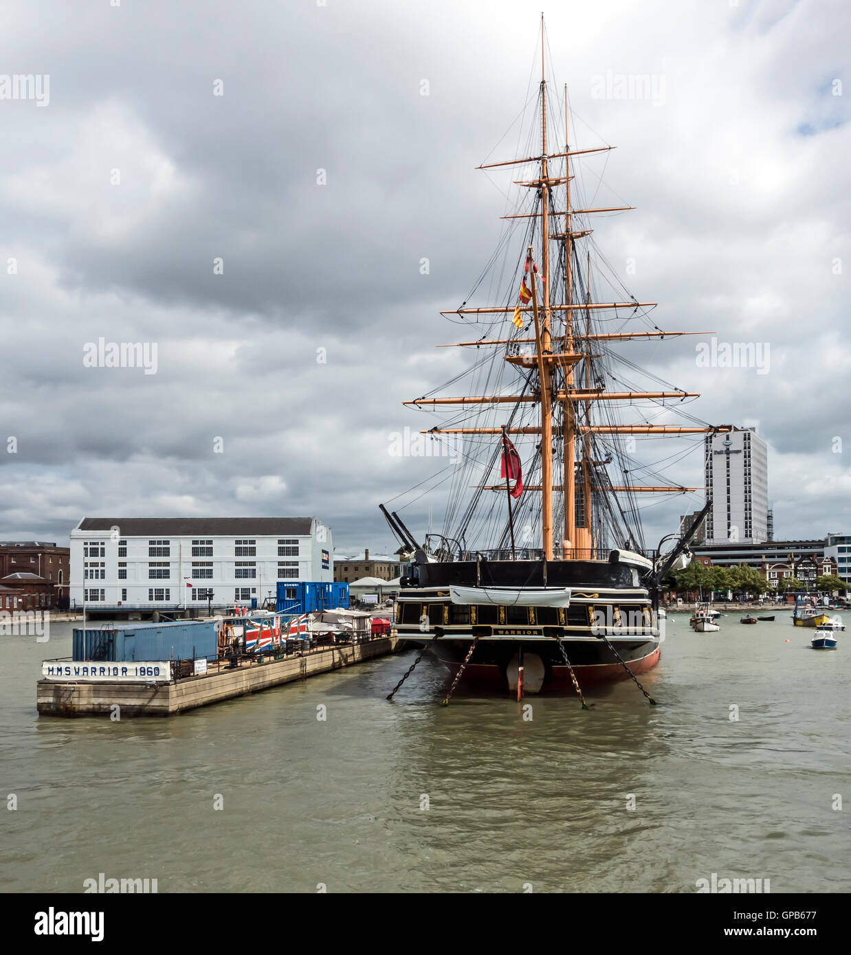 HMS Warrior moored at Portsmouth Historic Dockyard Portsmouth England Stock Photo