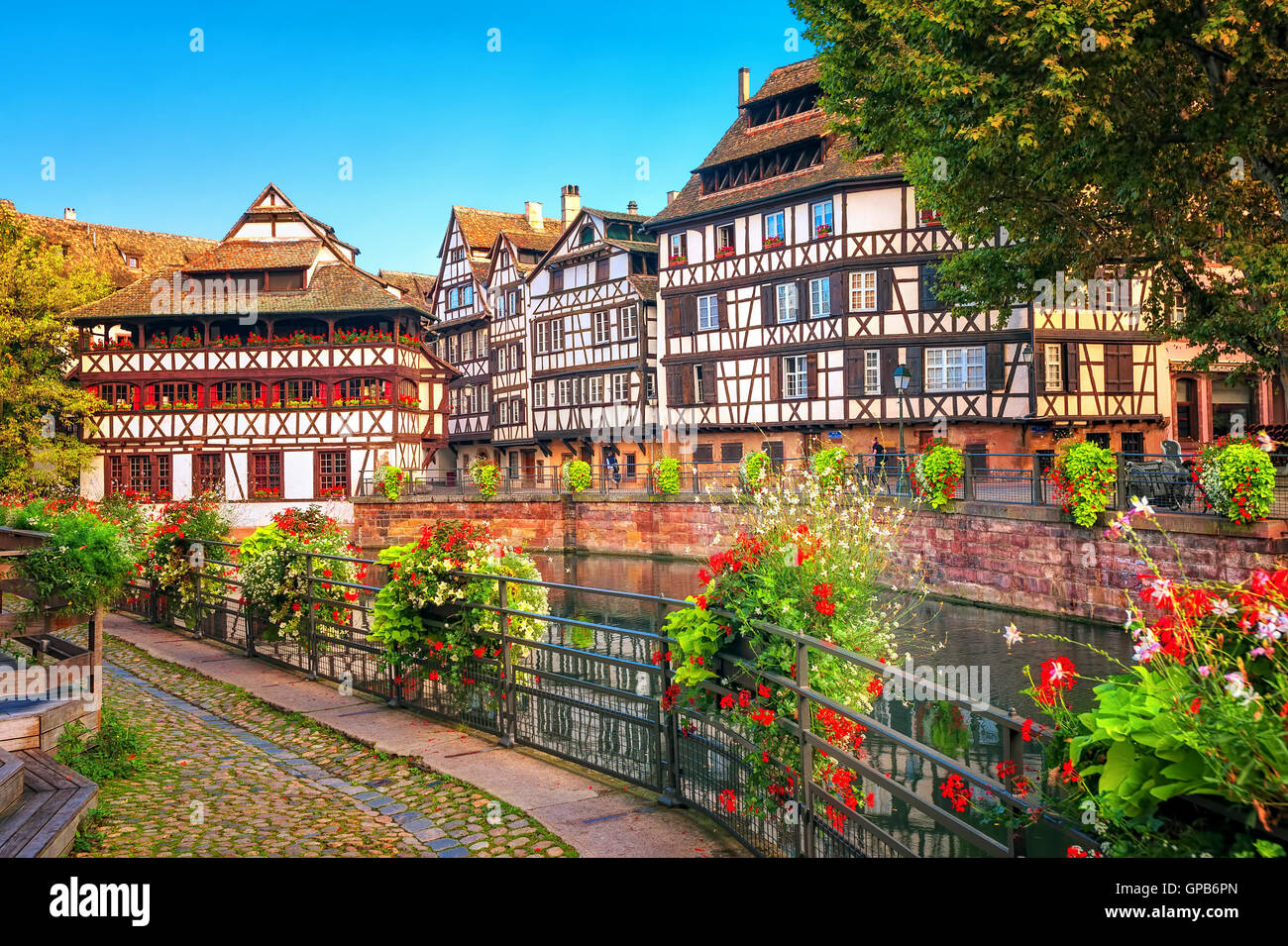Traditional half-timbered houses in La Petite France, Strasbourg, France Stock Photo