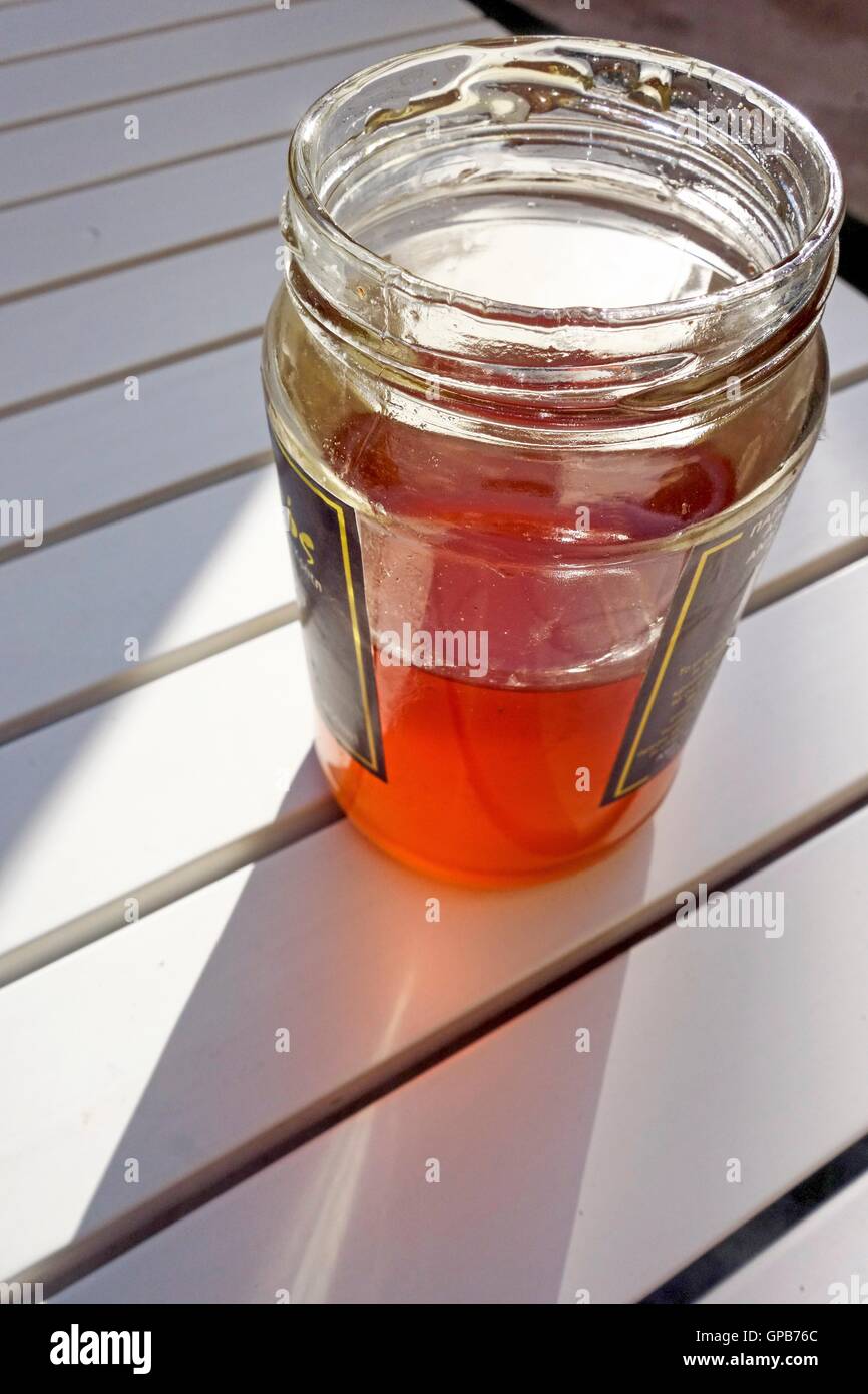 A Jar of Greek Thyme Honey Stock Photo
