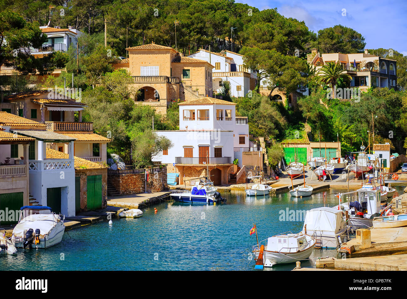 Cala Figuera, attractive little town on southern coast of Mallorca island, Spain Stock Photo