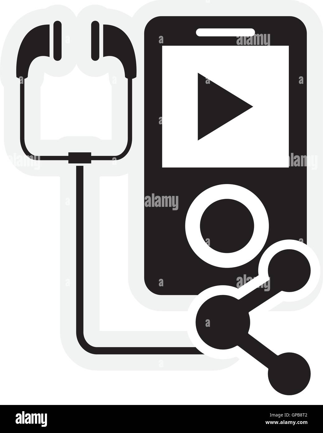 mp3 player and connection icon Stock Vector Image & Art - Alamy