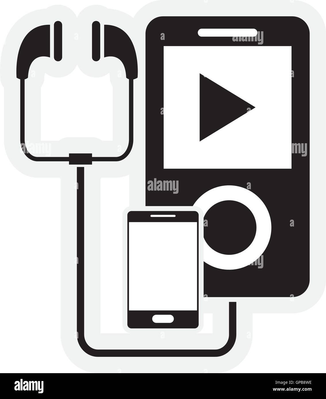 mp3 player and cellphone icon Stock Vector Image & Art - Alamy
