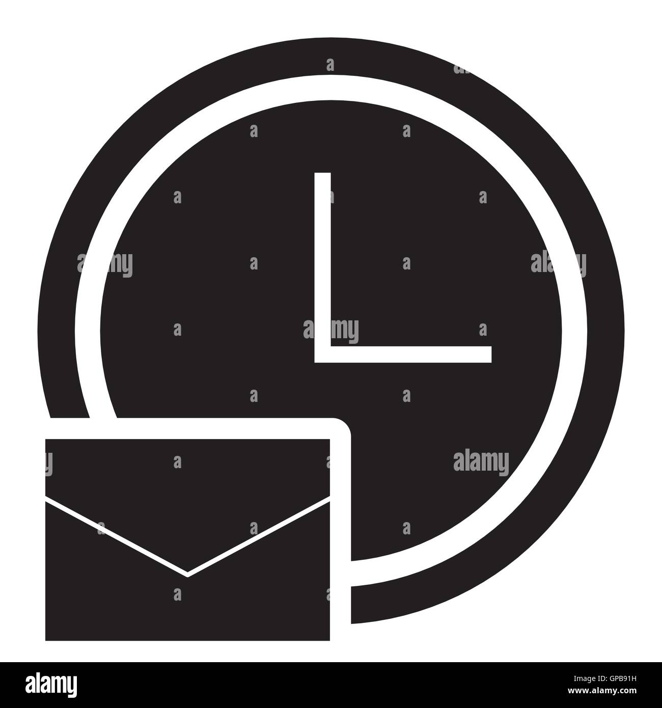 clock and envelope icon Stock Vector Image & Art - Alamy