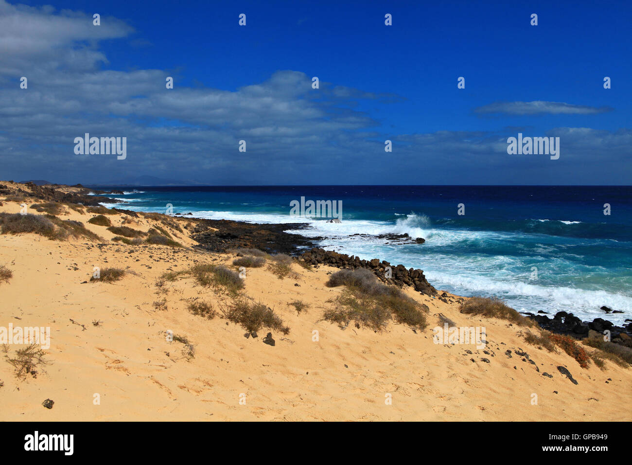 Fuerteventura landscape,Canary Islands,Spain. Stock Photo