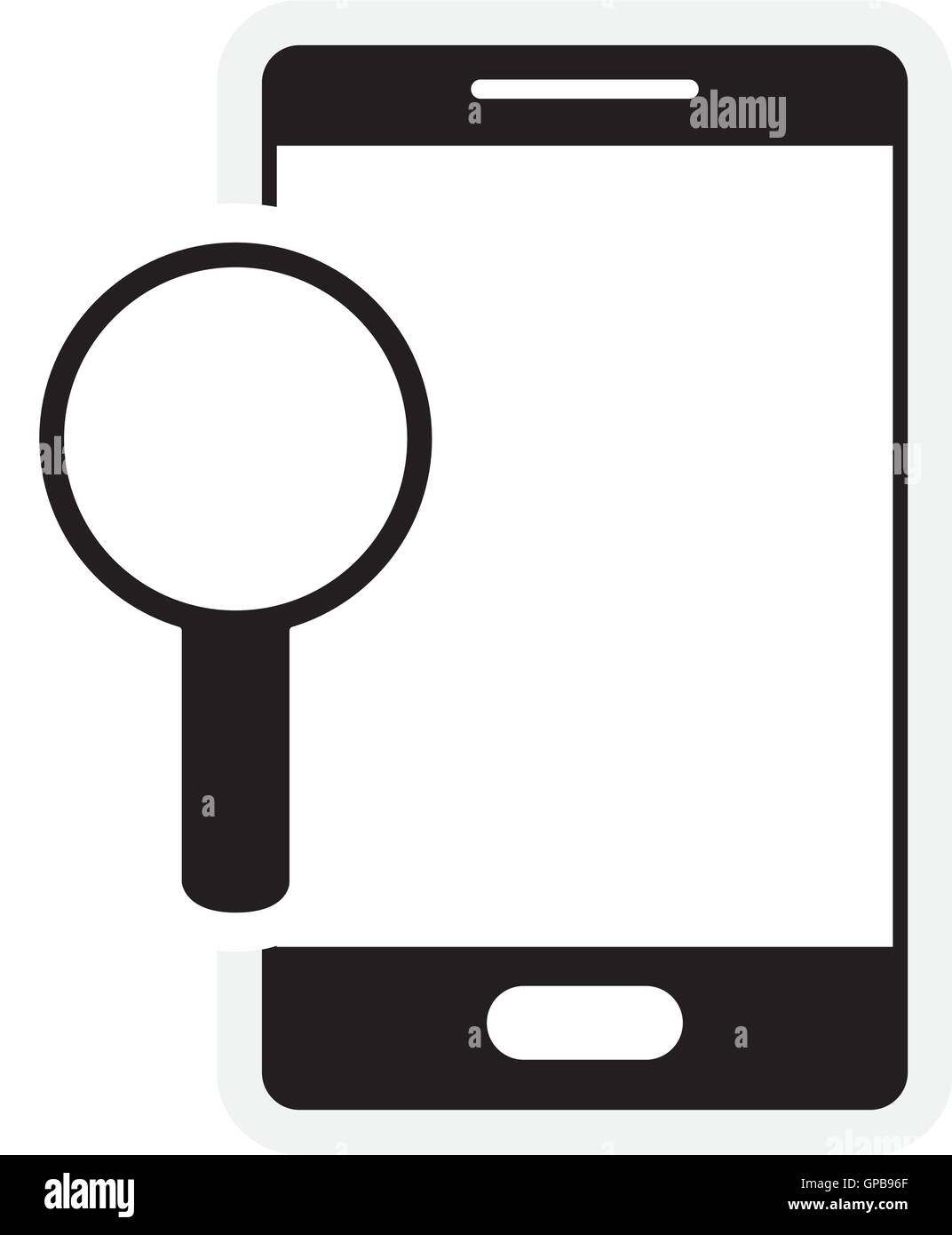 cellphone and magnifying glass icon Stock Vector Image & Art - Alamy
