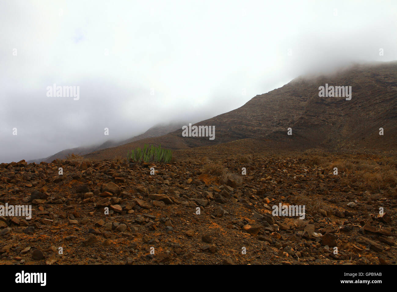 Mountain volcanic landscape,Fuerteventura,Canary Islands,Spain Stock Photo
