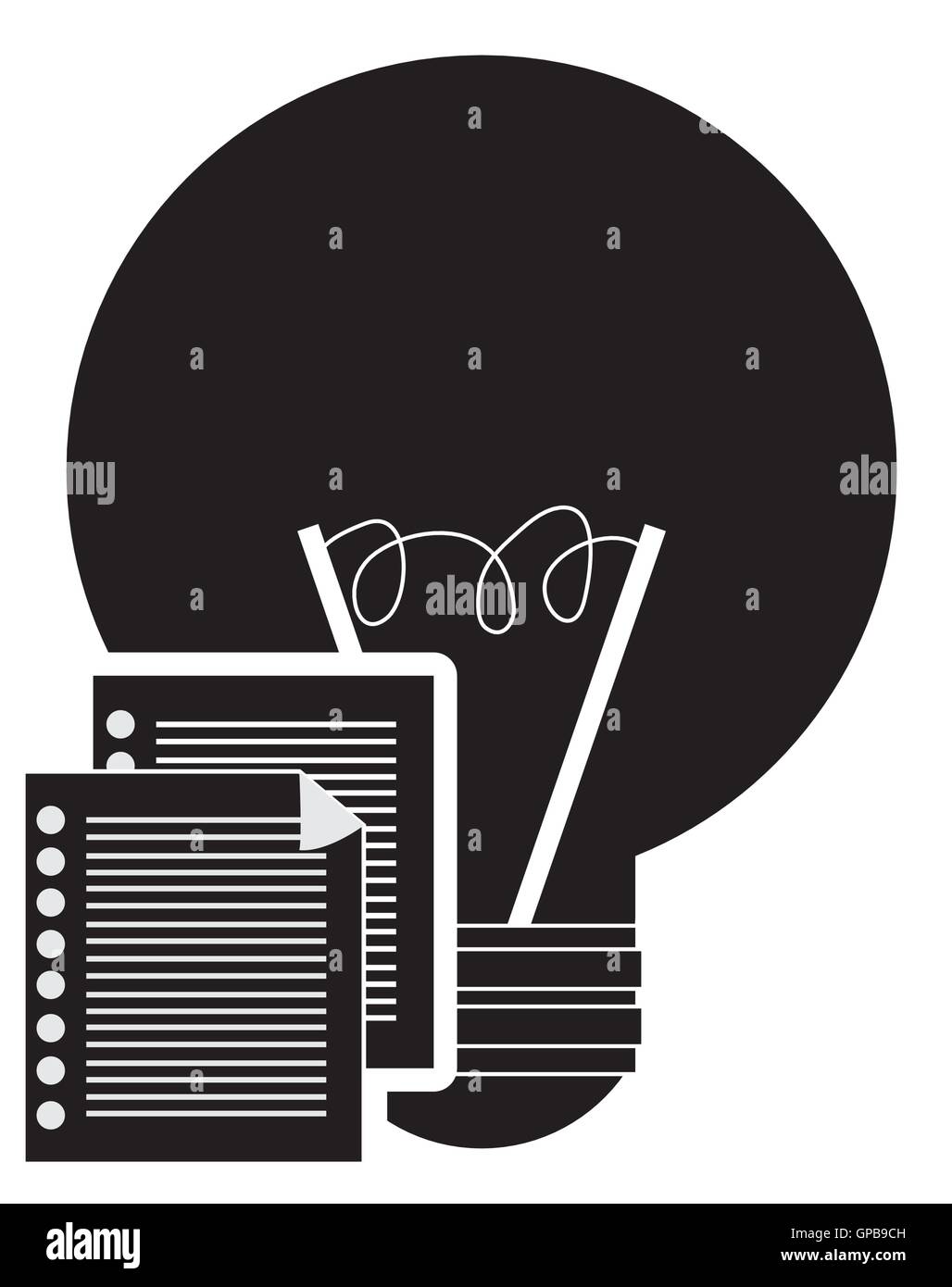 regular lightbulb and documents icon Stock Vector Image & Art - Alamy