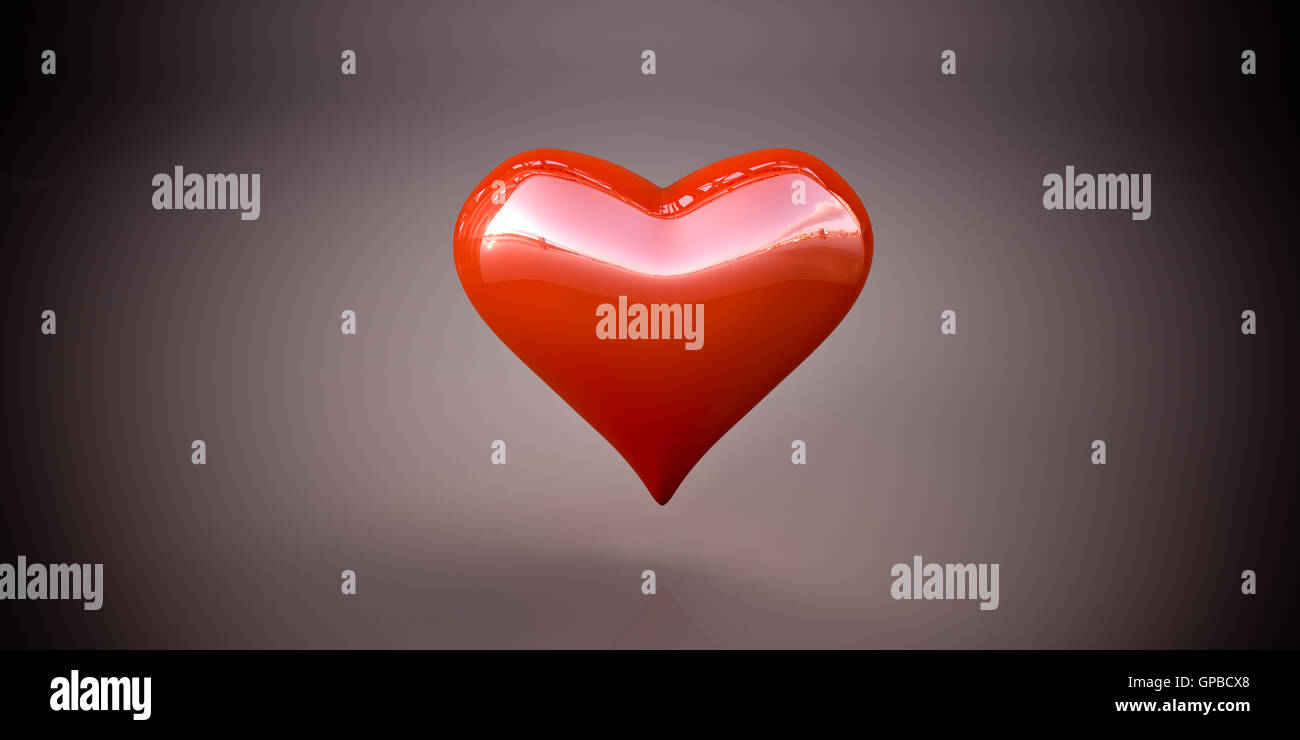 Shiny red heart Stock Photo